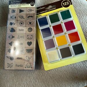 Recollections Wood Stamps and Ink Pad set